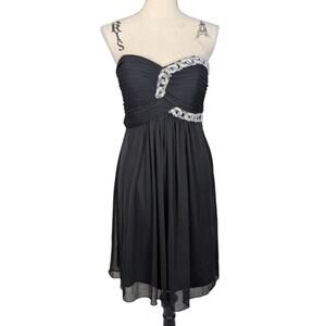 Vintage Blondie Nites Black Strapless Chiffon Cocktail Dress – Y2K